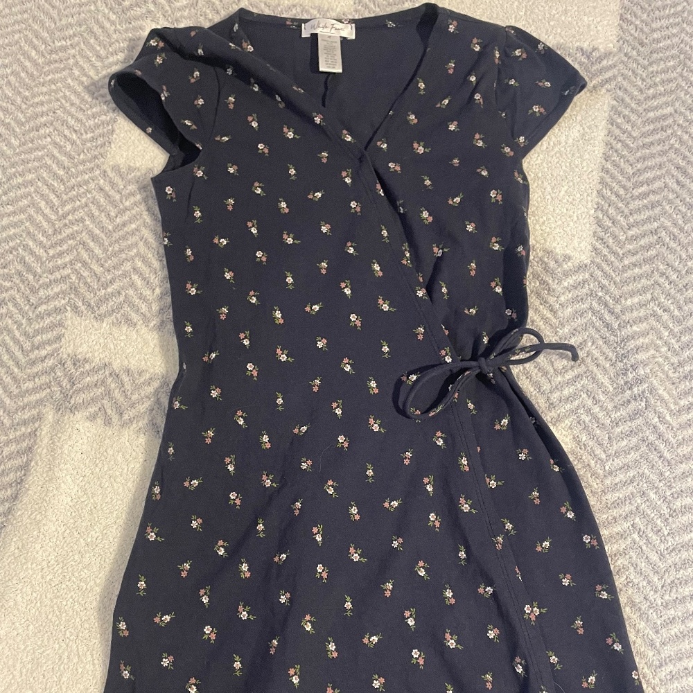 Navy blue wrap dress